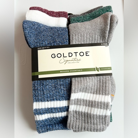 Gold Toe Other - Gold Toe Signature Collection Men's Crew Socks - Blue, Gray, Green, Red